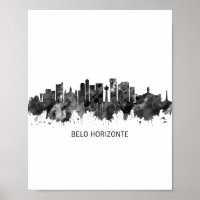 Belo Horizonte Brazil Skyline BW