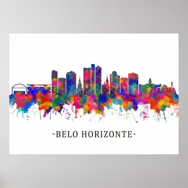 Belo Horizonte Brazil Skyline Poster (Vorne)