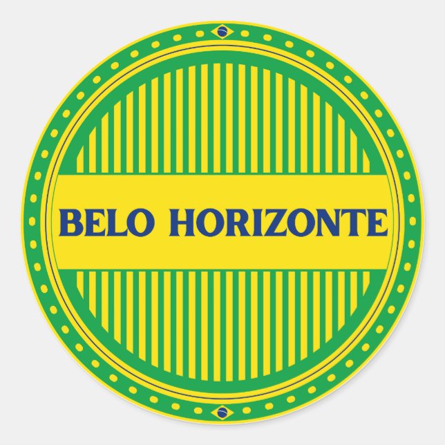 Belo Horizonte City Pride – Brazilian Identity Runder Aufkleber (Vorderseite)