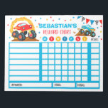 Belohnungsdiagramm Monster LKW Personalisiert Chor Notizblock<br><div class="desc">Personalisiertes Rewards Chore Routine Chart.</div>