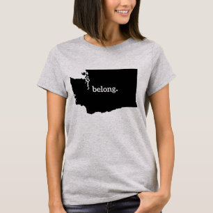 Belong Washington Staaten Map T-Shirt