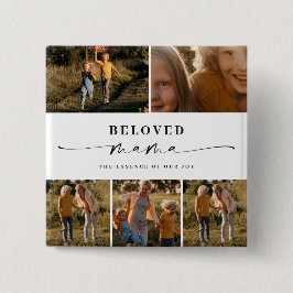 Beloved Mama Mama Happy Mother Day Foto Collage Button