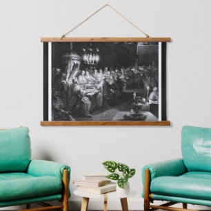 Belshazzar's Fest von Engraver Jan Muller Wandteppich Mit Holzrahmen