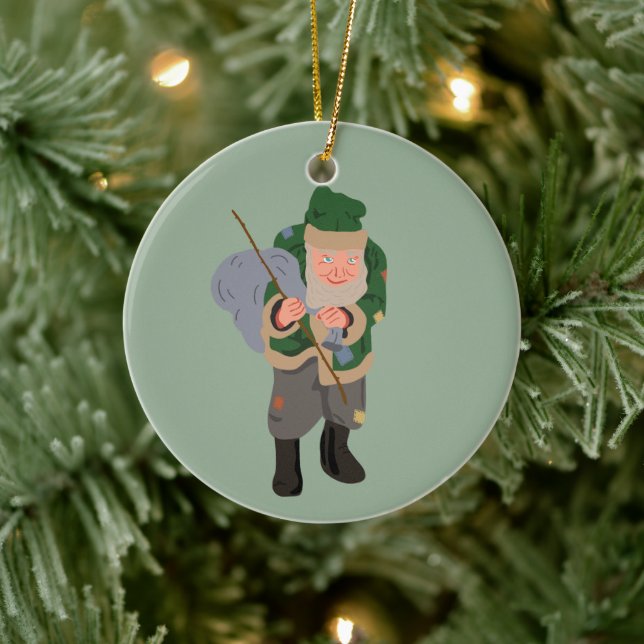Belsnickel Cartoon Personalisiert Weihnachten Keramik Ornament (Baum)