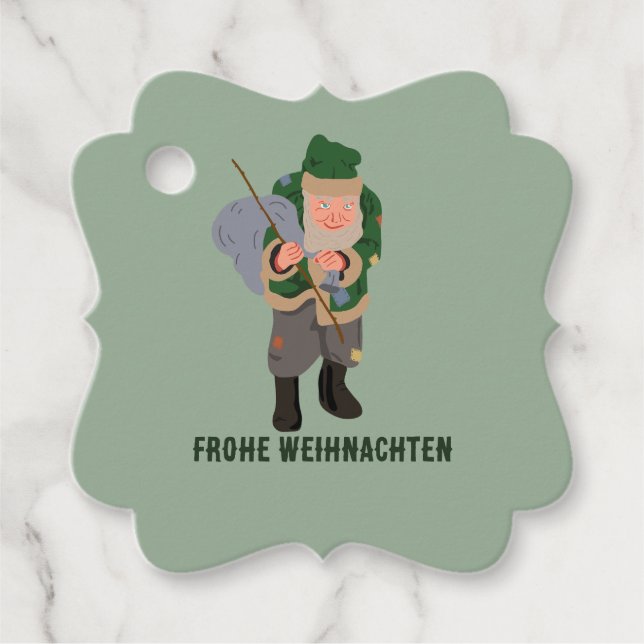 Belsnickel Frohe Weihnachten bis Geschenkanhänger (Vorderseite)