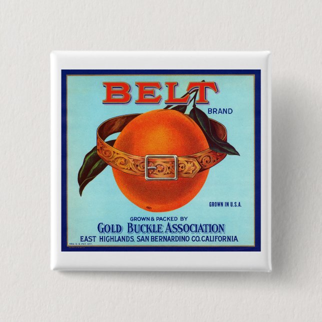 Belt Brand California Orange Button (Vorderseite)
