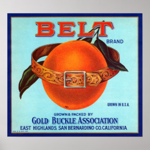 Belt Brand California Orange Poster