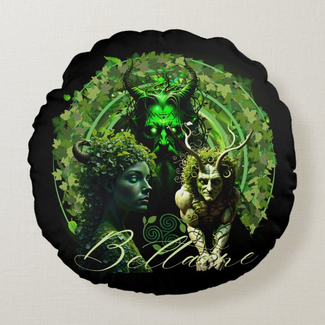 Beltaine Rundes Kissen (Vorderseite)