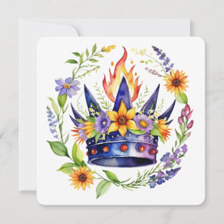 Beltane-Feuerkrone Sommer Floral Sabbat Feiertagskarte