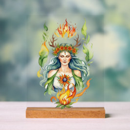 Beltane Fire Summer Goddess Floral Sabbat Altar Acrylschild