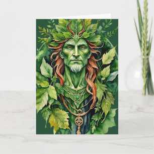 Beltane keltischer Greenman Waldgott Sabbat Wicca Feiertagskarte