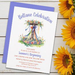 Beltane Maypole Summer Floral Sabbat Party Einladung