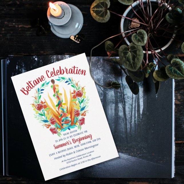 Beltane Maypole Summer Floral Sabbat Party Einladung (Von Creator hochgeladen)