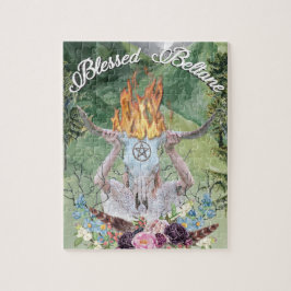 Beltane Sabbat Fire Ritual Scene Wiccan Puzzle