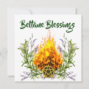 Beltane Segings Floral Fire Wiccan Feiertagskarte