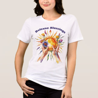Beltane Sommer Floral Sonnen Sabbat Segnungen Tri-Blend Shirt