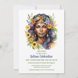 Beltane Sommergöttin Floral Sabbat-Party Einladung