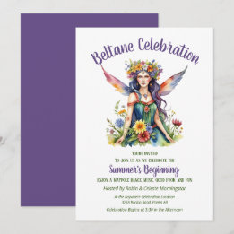 Beltane Summer Fairy Floral Sabbat Party Einladung