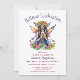 Beltane Summer Fairy Floral Sabbat Party Einladung