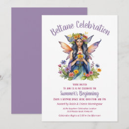 Beltane Summer Fairy Floral Sabbat Party Einladung