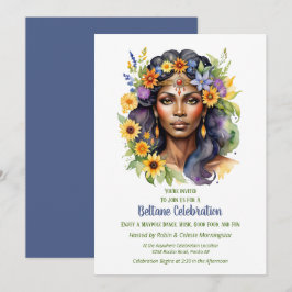 Beltane Summer Goddess Floral Sabbat Party Einladung