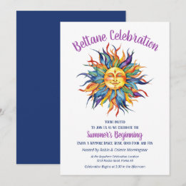 Beltane Summer Sun Shine Sabbat Party Einladung