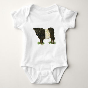 "Beltie" umgeschnallter Galloway Baby Strampler
