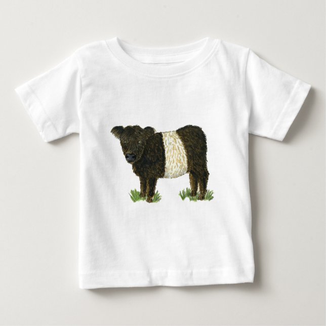 "Beltie" umgeschnallter Galloway Baby T-shirt (Vorderseite)