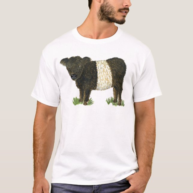 "Beltie" umgeschnallter Galloway T-Shirt (Vorderseite)