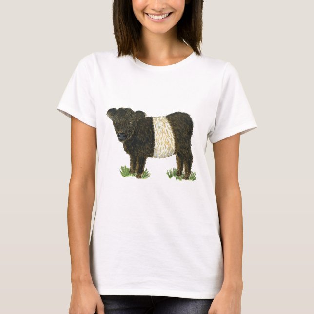 "Beltie" umgeschnallter Galloway T-Shirt (Vorderseite)