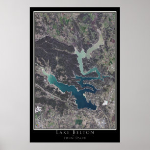Belton Lake Texas Satellite Poster Karte