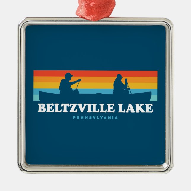 Beltzville Lake Pennsylvania Canoe Ornament Aus Metall (Vorne)