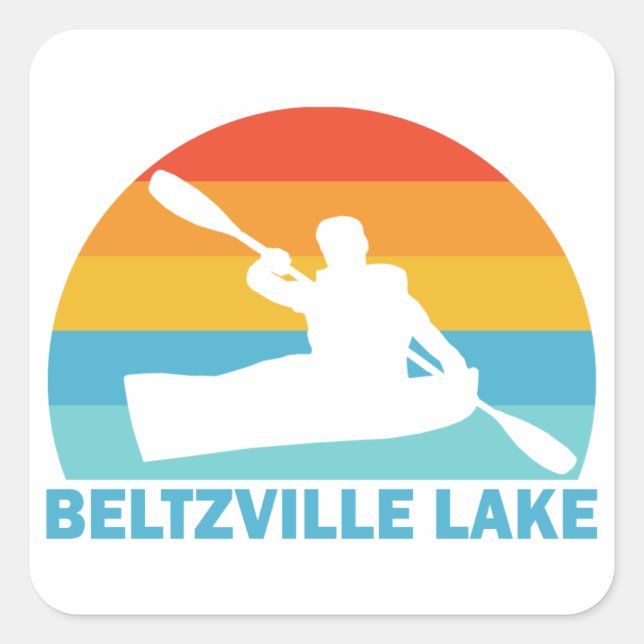 Beltzville Lake Pennsylvania Kayak Quadratischer Aufkleber (Vorderseite)