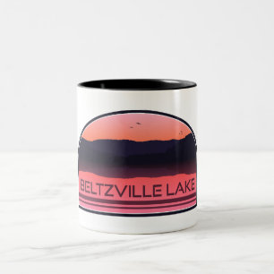 Beltzville Lake Pennsylvania Rote Morgensonne Zweifarbige Tasse
