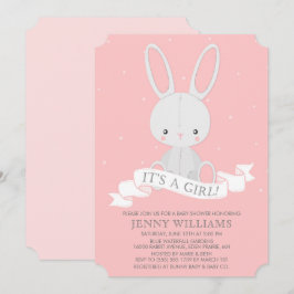 Belüftete Bunny Rabbit Girl Baby Dusche Einladung