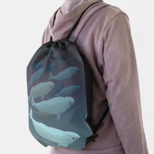 Beluga Backpack Beluga Whale School Bags anpassen Sportbeutel