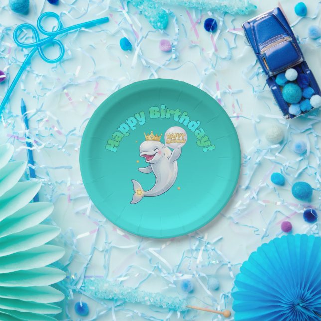 Beluga Boo Alles Gute zum Geburtstag 7" Pappteller (Party)