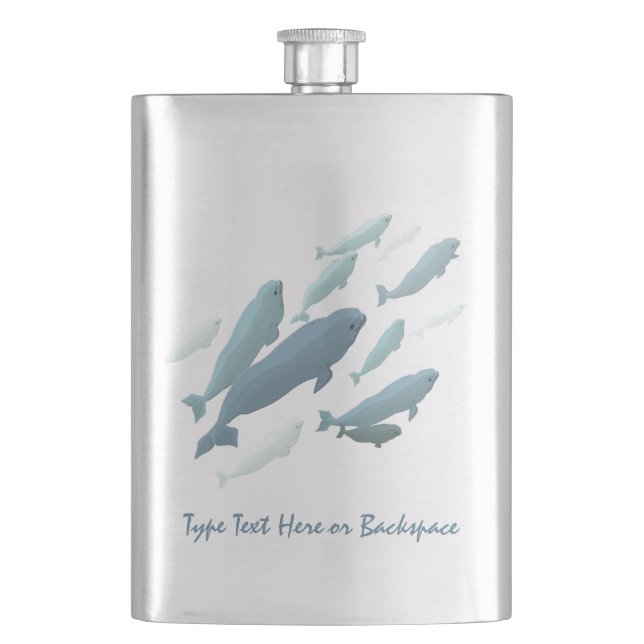 Beluga Flask Custom Beluga Whale Art Drink Flasche Flachmann (Vorderseite)