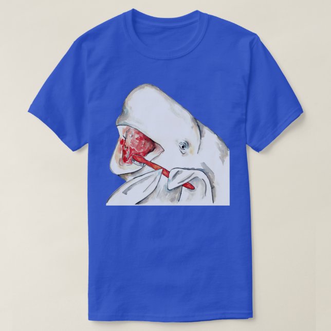 Beluga hale Zahnputzbad Aquarell T-Shirt (Design vorne)
