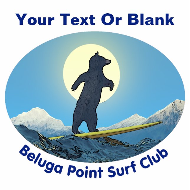 Beluga Point Surf Club Fotoskulptur Magnet (Vorne)