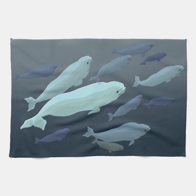 Beluga Towel Beluga Whale Dish Towels Whale Gifts Handtuch (Horizontal)