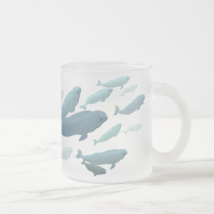 Beluga-Wal-Kunstbecher Beluga-Glas-Bierbecher-Tass Mattglastasse