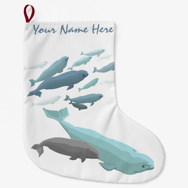 Beluga Weihnachtswein Strumpf Personalize Beluga W Großer Weihnachtsstrumpf (Vorderseite)