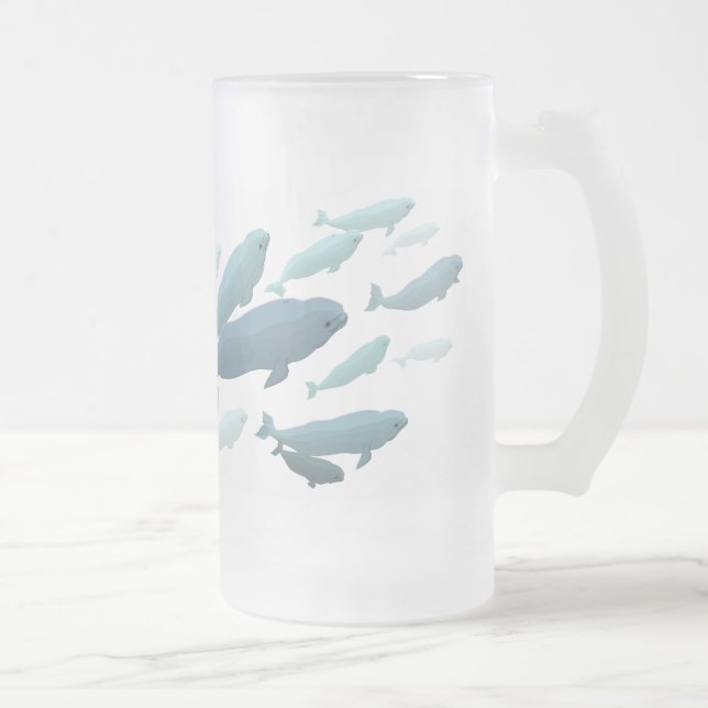 Beluga Whale Art Beer Tasse Marinelife Bier Tasse (Rechts)