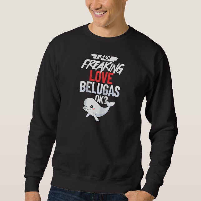 Beluga Whale Baby Animal Raglan Sweatshirt (Vorderseite)