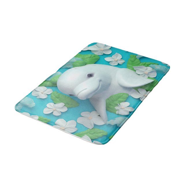Beluga Whale Bath Room Rug Mat Wohngestaltung Badematte (Schrägansicht)