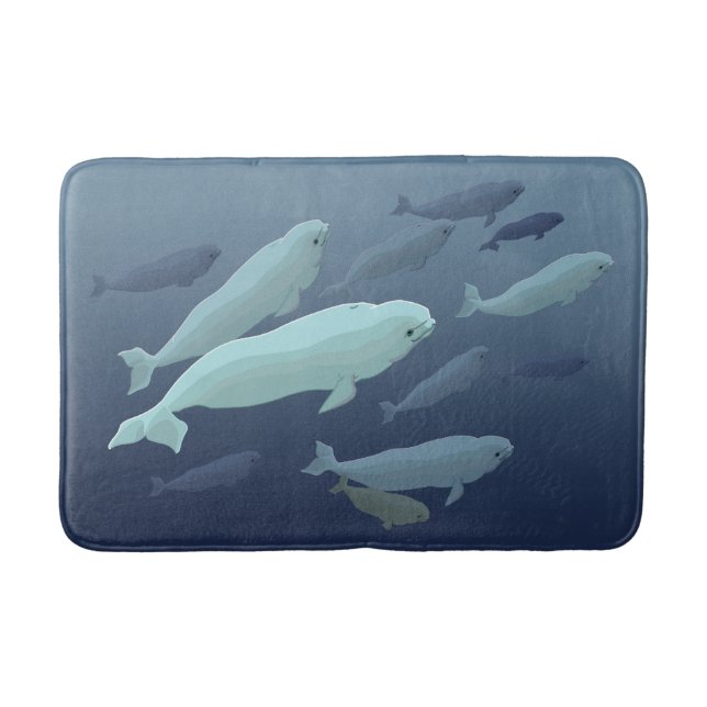 Beluga Whale Bath Whale Wal Art Bath Badematte (Vorderseite)