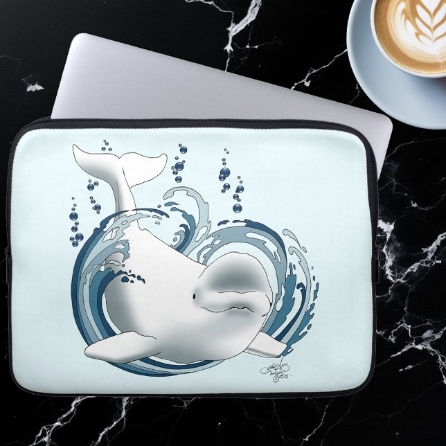 Beluga Whale Blue Laptopschutzhülle (Von Creator hochgeladen)