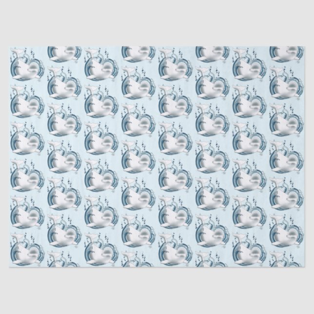 Beluga Whale Blue Seidenpapier (Vorderseite)