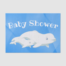 Beluga Whale Blue, White Arctic Ocean Baby Seidenpapier